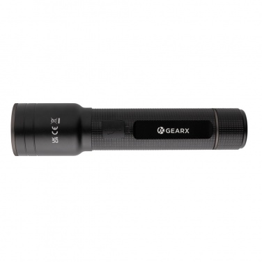 Logo trade promotional merchandise photo of: RCS recycled aluminum USB-rechargeable heavy duty torch