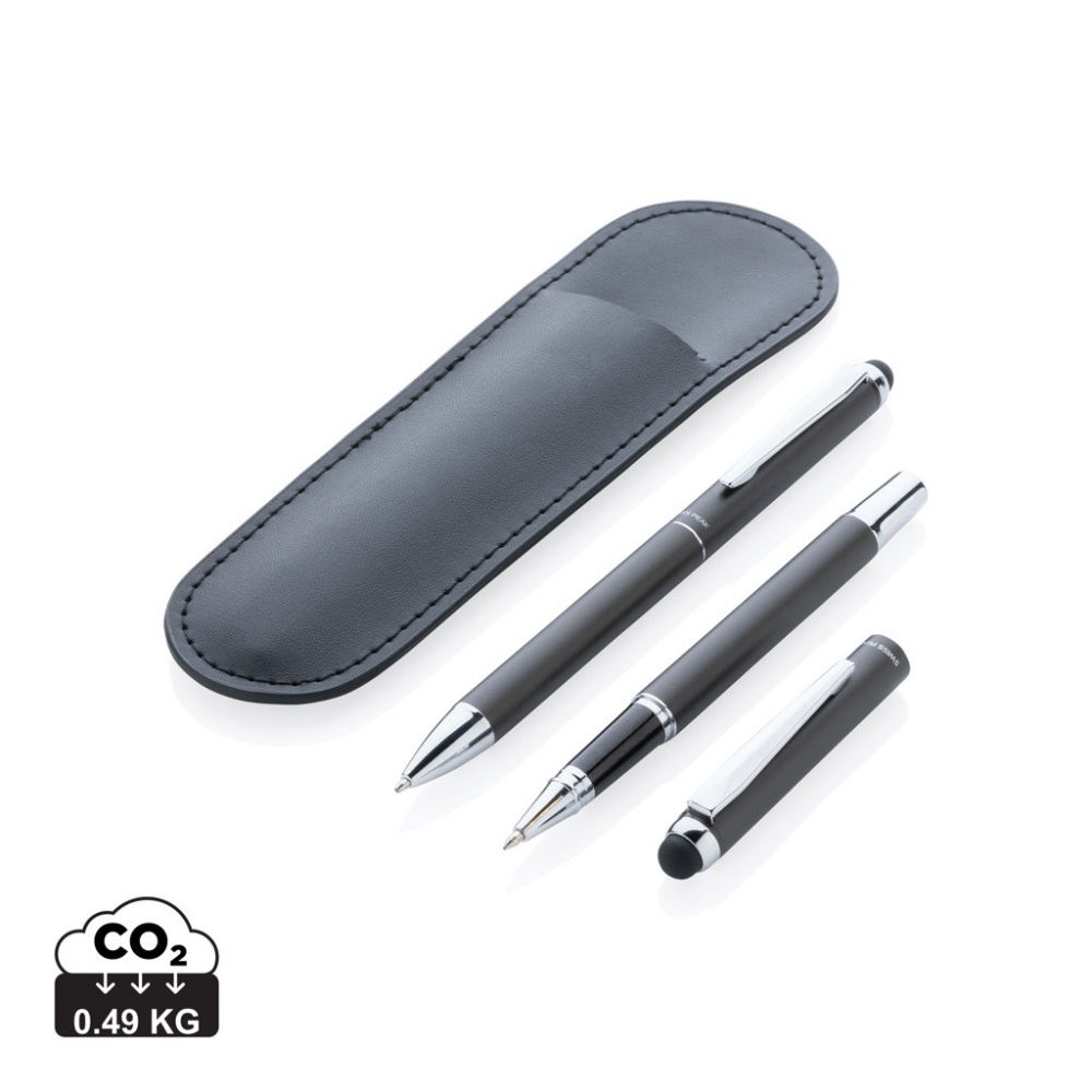 Logotrade promotional gift picture of: Swiss Peak deluxe pen set in PU pouch