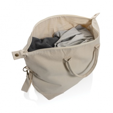 Logotrade promotional merchandise image of: Kezar AWARE™ 500 gsm recycled canvas deluxe weekend bag