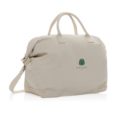 Logotrade business gifts photo of: Kezar AWARE™ 500 gsm recycled canvas deluxe weekend bag