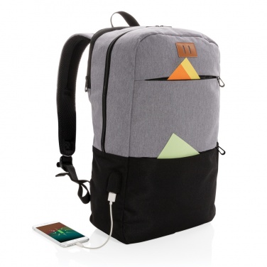 Logo trade promotional products picture of: Modern 15.6" USB & RFID laptop backpack PVC free