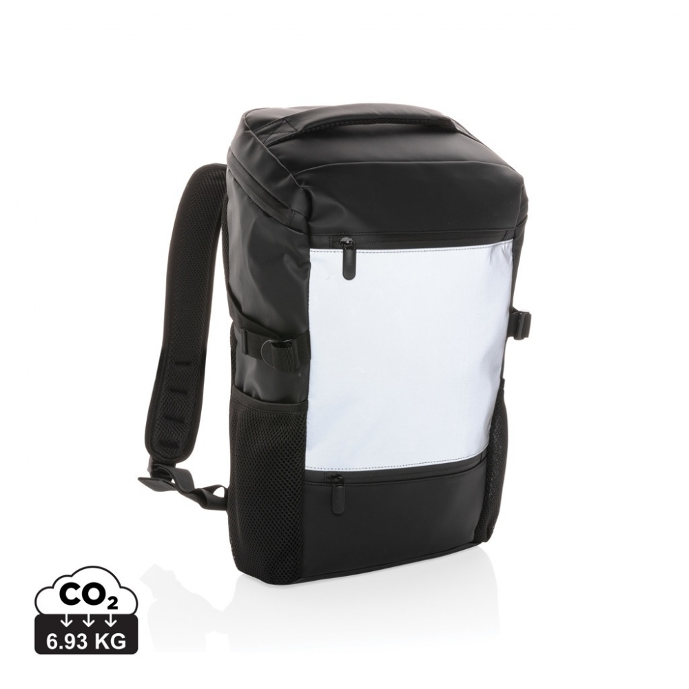 Logo trade promotional gift photo of: PU high visibility easy access 15.6" laptop backpack