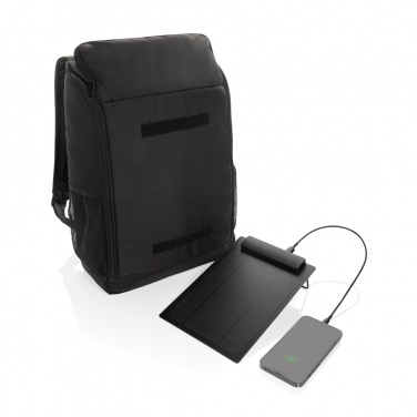Logotrade promotional giveaway picture of: Pedro AWARE™ RPET deluxe backpack with 5W solar panel