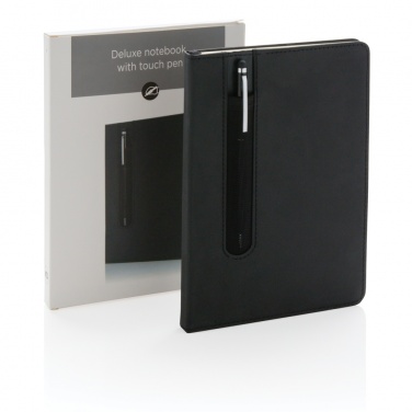 Logo trade promotional merchandise picture of: Standard hardcover PU A5 notebook with stylus pen