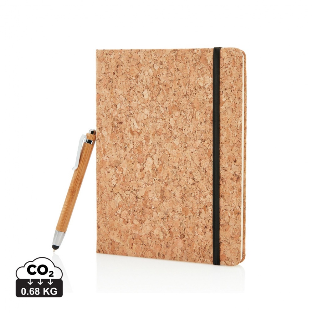 Logotrade promotional gifts photo of: A5 notebook with bamboo pen including stylus