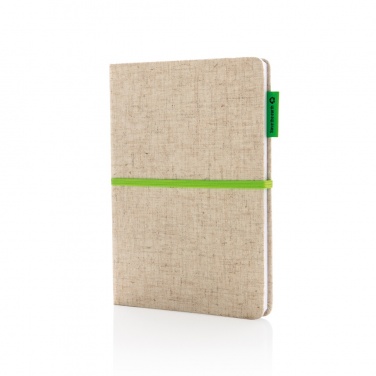 Logo trade promotional items picture of: A5 jute notebook