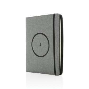 Logo trade business gift photo of: Air 5W wireless charging notebook with 5000mAh powerbank