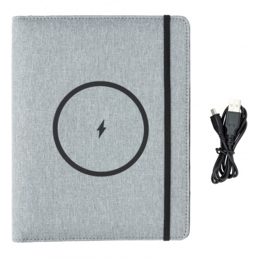Logo trade promotional gift photo of: Air 5W wireless charging notebook with 5000mAh powerbank
