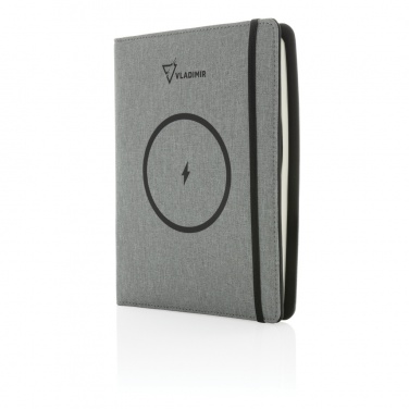 Logotrade promotional gifts photo of: Air 5W wireless charging notebook with 5000mAh powerbank