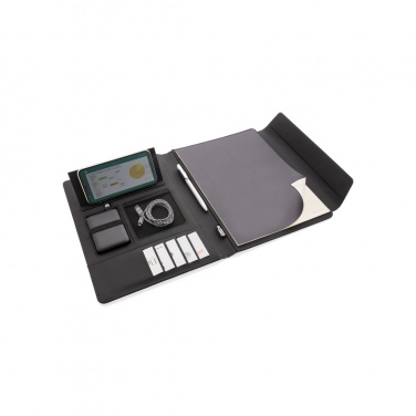 Logotrade promotional item image of: Fiko 5W wireless charging portfolio A4 with powerbank