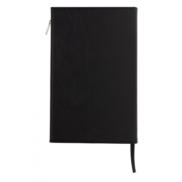 Logo trade corporate gifts picture of: Swiss Peak A5 PU notebook with zipper pocket