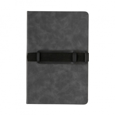 Logotrade promotional product image of: Deluxe hardcover PU notebook A5 with phone and pen holder