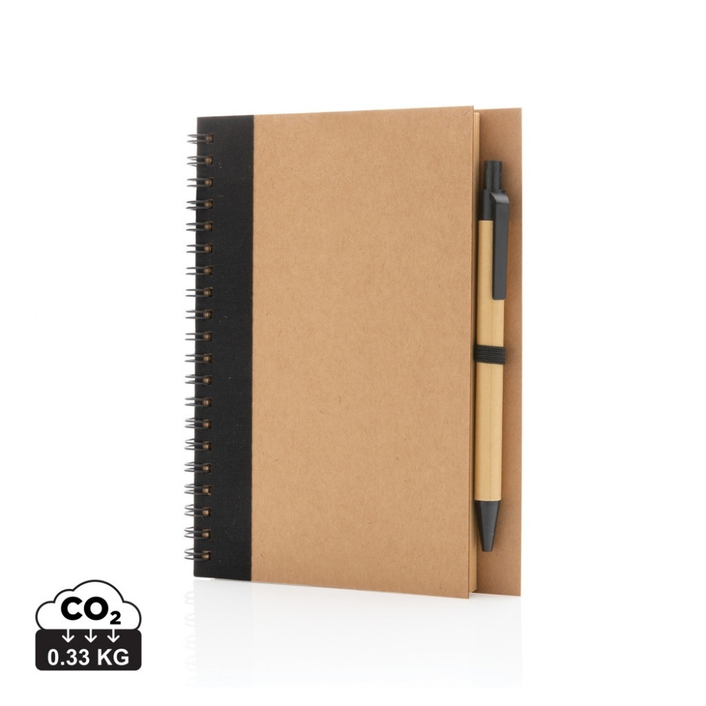 Logotrade promotional giveaway picture of: Kraft spiral notebook with pen
