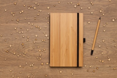 Logotrade promotional item image of: Bamboo notebook and infinity pencil set