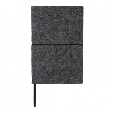 Logo trade promotional merchandise image of: GRS certified recycled felt A5 softcover notebook