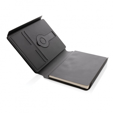 Logotrade promotional merchandise picture of: Swiss Peak RCS rePU notebook with 2-in-1 wireless charger