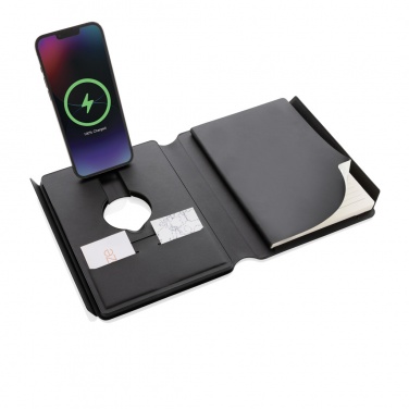Logotrade promotional gifts photo of: Swiss Peak RCS rePU notebook with 2-in-1 wireless charger