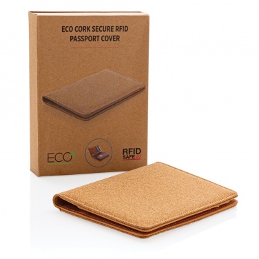 Logo trade advertising products image of: Cork secure RFID passport cover