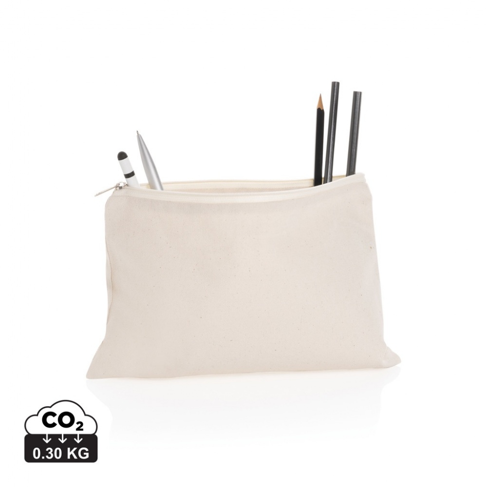 Logo trade business gifts image of: Impact Aware™ 285 gsm rcanvas pencil case undyed