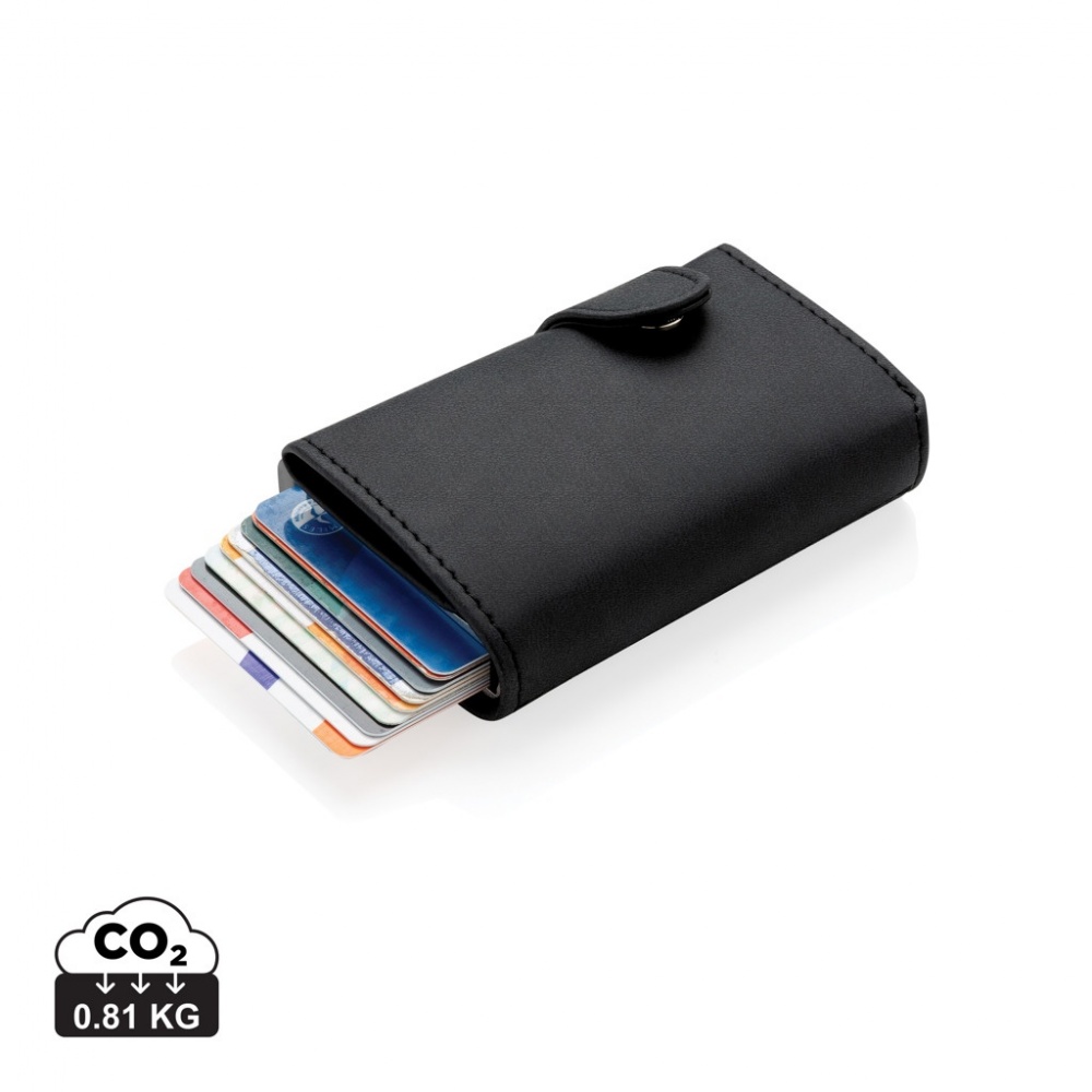 Logo trade corporate gift photo of: Standard aluminium RFID cardholder with PU wallet