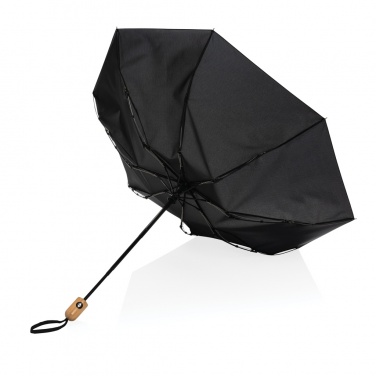 Logotrade promotional gift picture of: 21" Impact AWARE™ RPET 190T bamboo auto open/close umbrella