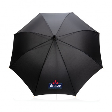 Logotrade promotional products photo of: 23" Impact AWARE™ RPET 190T auto open bamboo umbrella