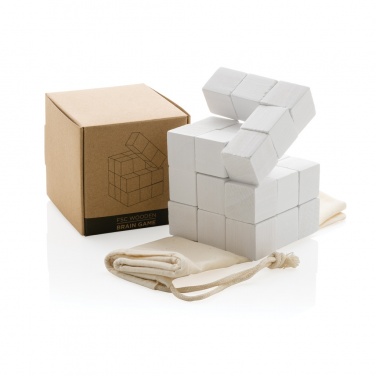 Logo trade promotional items picture of: Wooden brain game in canvas pouch