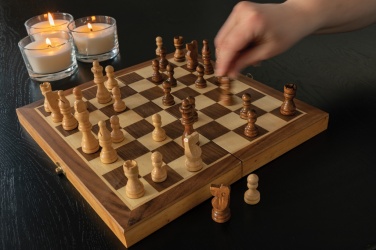 Logo trade promotional merchandise picture of: Luxury wooden foldable chess set