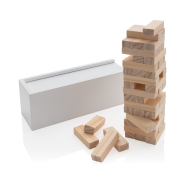 Logo trade promotional gifts picture of: Deluxe tumbling tower wood block stacking game