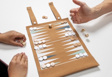 Logotrade promotional product image of: Britton cork foldable backgammon and checkers game set