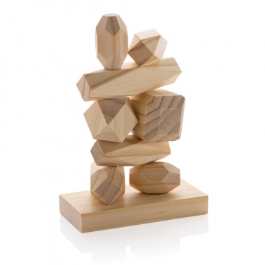 Logo trade promotional products picture of: Ukiyo Crios wooden balancing rocks in pouch