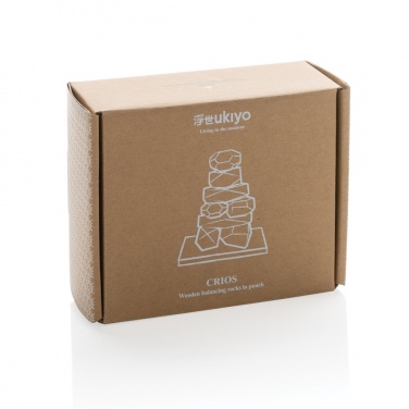 Logo trade promotional gifts image of: Ukiyo Crios wooden balancing rocks in pouch