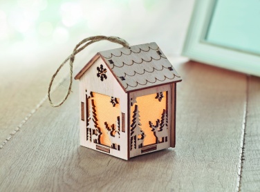 Logo trade advertising products picture of: MDF house with light