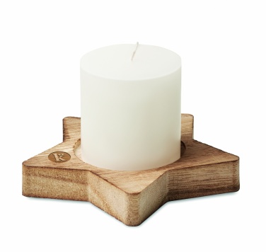 Logo trade promotional product photo of: Candle on star wooden base