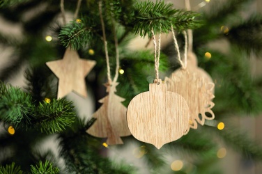 Logotrade business gifts photo of: Set of wooden Xmas ornaments