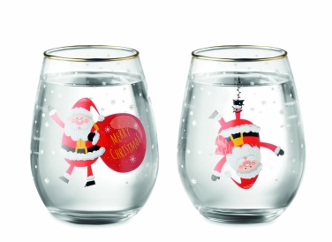 Logo trade promotional gifts image of: Set of 2 Christmas glasses