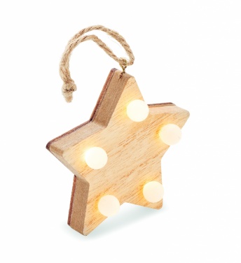 Logo trade promotional giveaways image of: Wooden weed star with lights