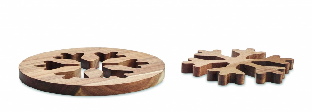 Logotrade promotional items photo of: Acacia wooden pot holders set