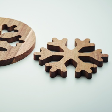 Logo trade promotional gift photo of: Acacia wooden pot holders set
