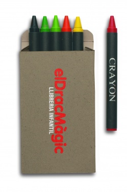 Logo trade business gifts image of: Carton of 6 wax crayons