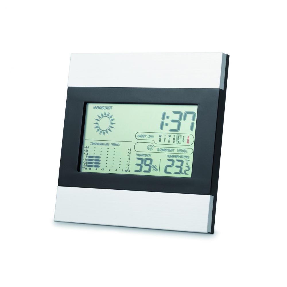 Logo trade promotional gifts picture of: Weather station and clock