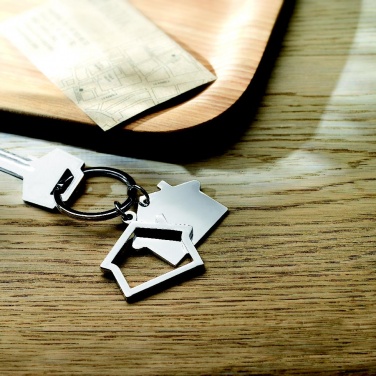 Logotrade promotional product image of: Metal key ring house shape Jyvaskyla