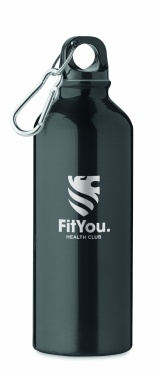 Logo trade promotional giveaway photo of: 500 ml single-walled water bottle made of recycled aluminum with a carabiner