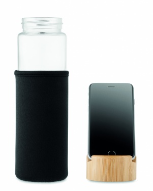 Logo trade promotional giveaway photo of: Glass bottle bamboo lid 600ml