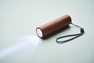 Logo trade promotional products image of: Beech wood rechargeable torch