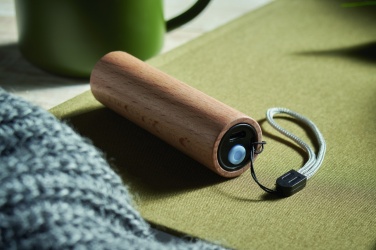 Logo trade promotional gifts picture of: Beech wood rechargeable torch