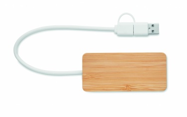Logotrade promotional merchandise photo of: Bamboo USB 3 ports hub