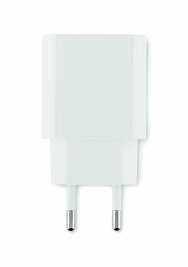 Logotrade advertising product picture of: 20W 2 port USB charger EU plug