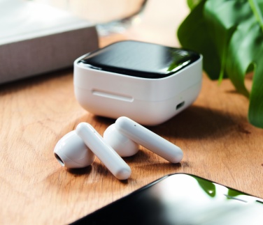 Logo trade promotional products picture of: TWS earbuds with solar charger