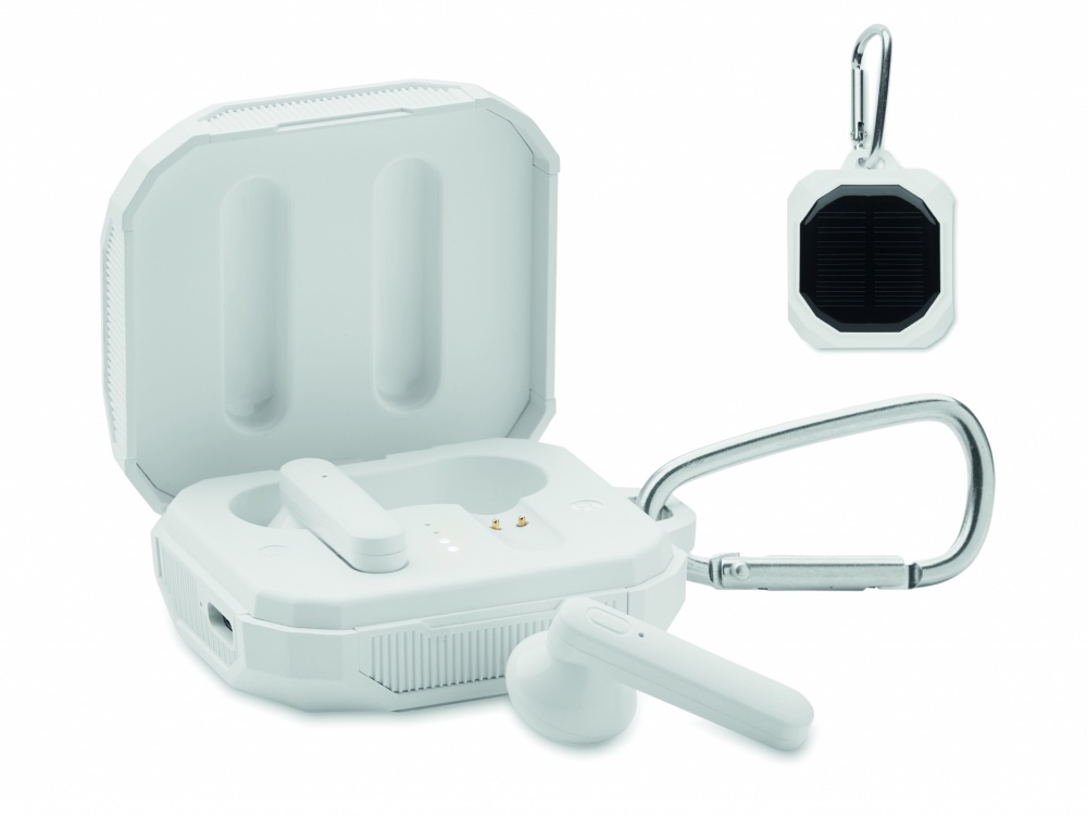 Logo trade advertising product photo of: TWS earbuds with solar charger